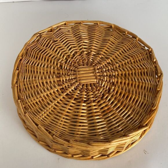 Vintage Boho Wicker Chip and‎ Dip Tray with Glass Dip Bowl - Picture 6 of 10